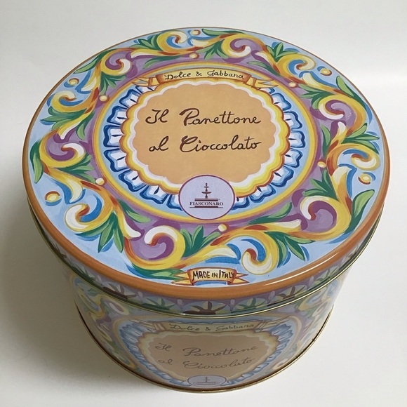 Dolce & Gabbana Tin Made In Italy EMPTY Fiasconaro Panettone LARGE 10” Storage - Picture 8 of 14